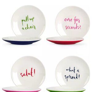 Kate Spade "Let's Dish!" Tidbit Plates - Set of 4